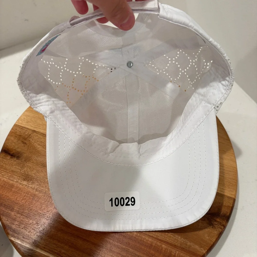 Reel Legends Baseball Cap Women White Perforated Performance Fishing Hat
